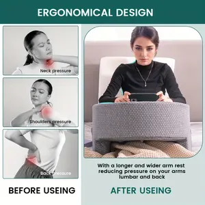 large multifunctional pillow with armrest - suitable for reading, gaming, and work | Machine washable polyester fiber pillowcase, suitable for sofa ergonomic pillows