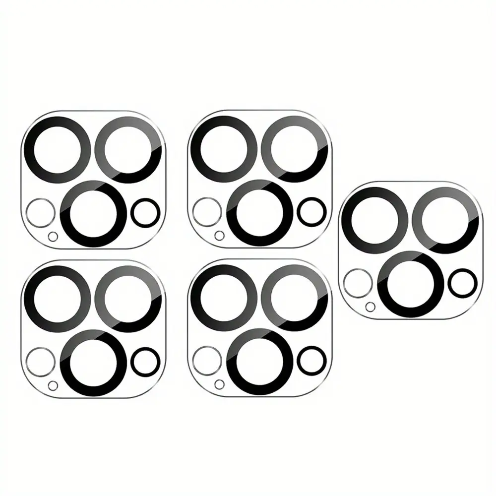 [Premium Lens Protector] Premium 9H Hardness Glass Camera Lens Protector Set of 5 for iPhone 16/15/14/13/12/11 Plus/Pro/ProMax - Case Friendly