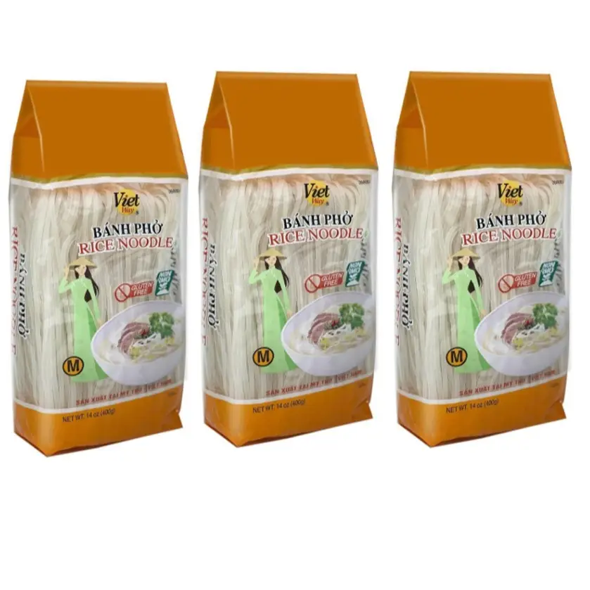 Maadan Premium Rice Noodle Medium 3 Packs | Gluten-Free & Non-GMO, Banh Pho (14oz*3)