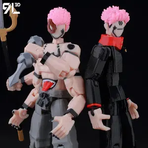 9L3D Jujutsu Kaisen Sukuna Yuji Figure Lucky13 Anime Collectible Toy Titan13 Multi-Jointed Poseable T13 Cursed King Model Gift