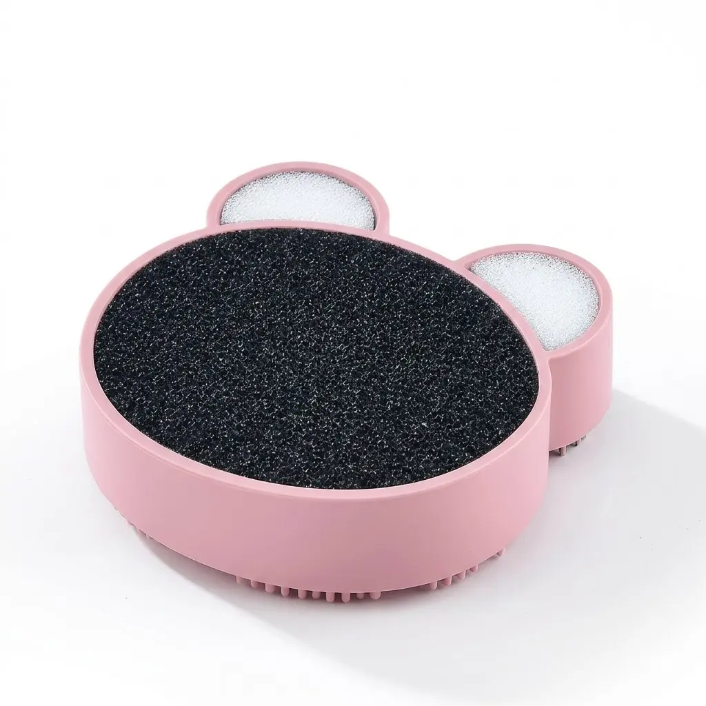 2-in-1 Cosmetic Makeup Brush Cleansing Mat with Color Removal Sponge - Enables Dry Color Switching and Wet Washing for Daily Use