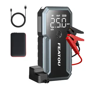 Featou 16800mAh Portable Multi-functional Car Jump Starter, 12V Car Battery Jump Box for Up to 9.0L Gas & 8.0L Diesel Engines, with 3-Mode Lighting, Power Bank, Smart Jumper Cables
