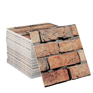 20pcs 3D Brick Pattern Wallpaper Stickers, Self-Adhesive Foam Wall Decals, Thick Design, Easy Peel & Stick, Clean Cut, Home Decor