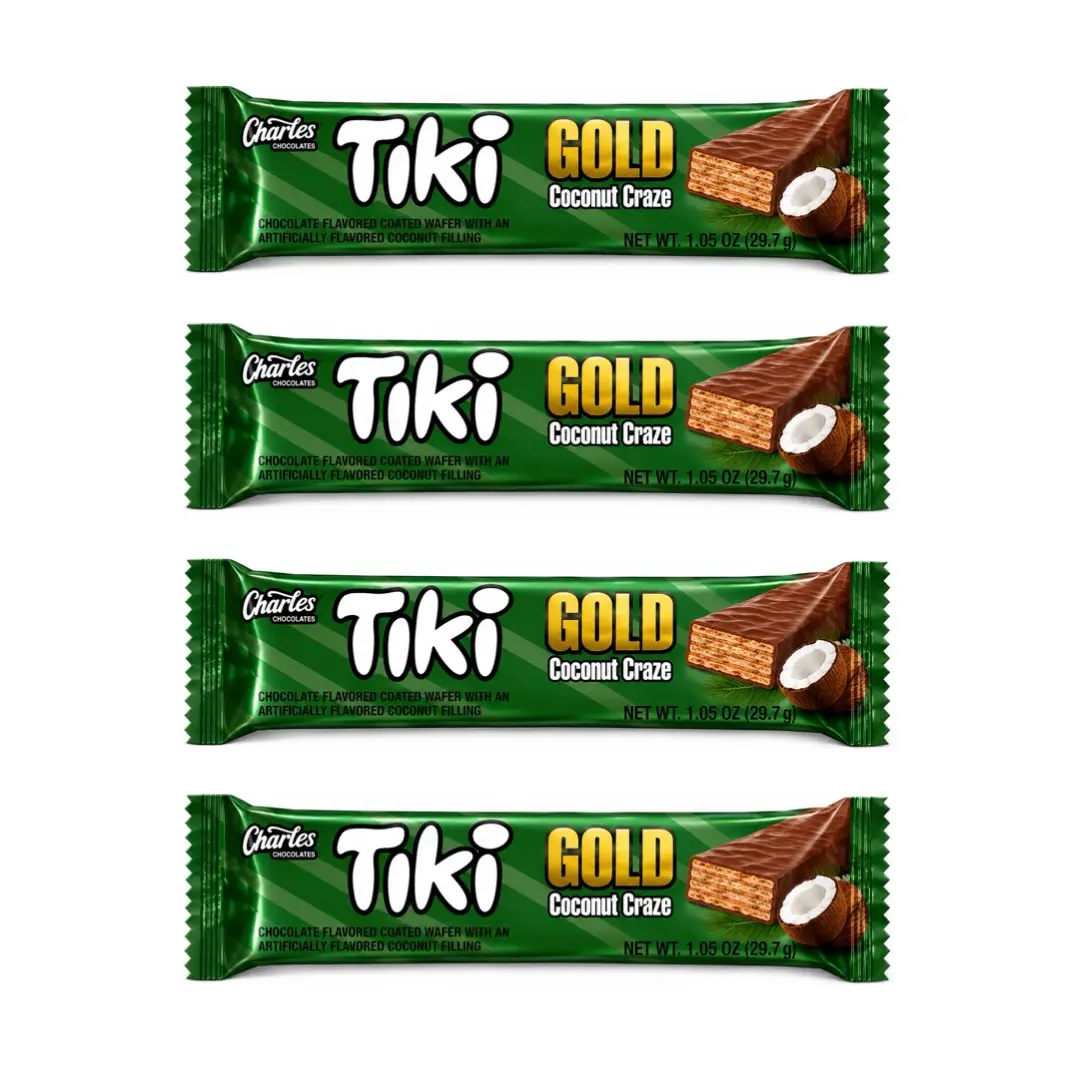 CHARLES CHOCOLATES TIKI GOLD COCONUT CRAZE 1.05OZ (PACK OF 4)