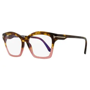 Tom Ford Square Blue Block Eyeglasses TF5965B 055 Havana/Pink 53mm FT5965