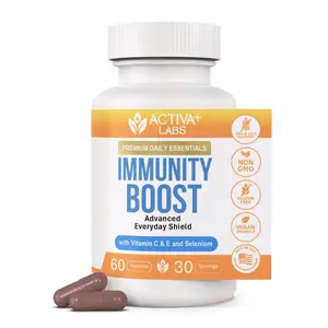 Immunity Boost Immune Support Supplement with Vitamin C, Vitamin E, Selenium & Herbal Antioxidant Complex | Gut & Energy Balance | 60 Vegan Capsules | Non-GMO, Sugar-Free, Vegan | Adults