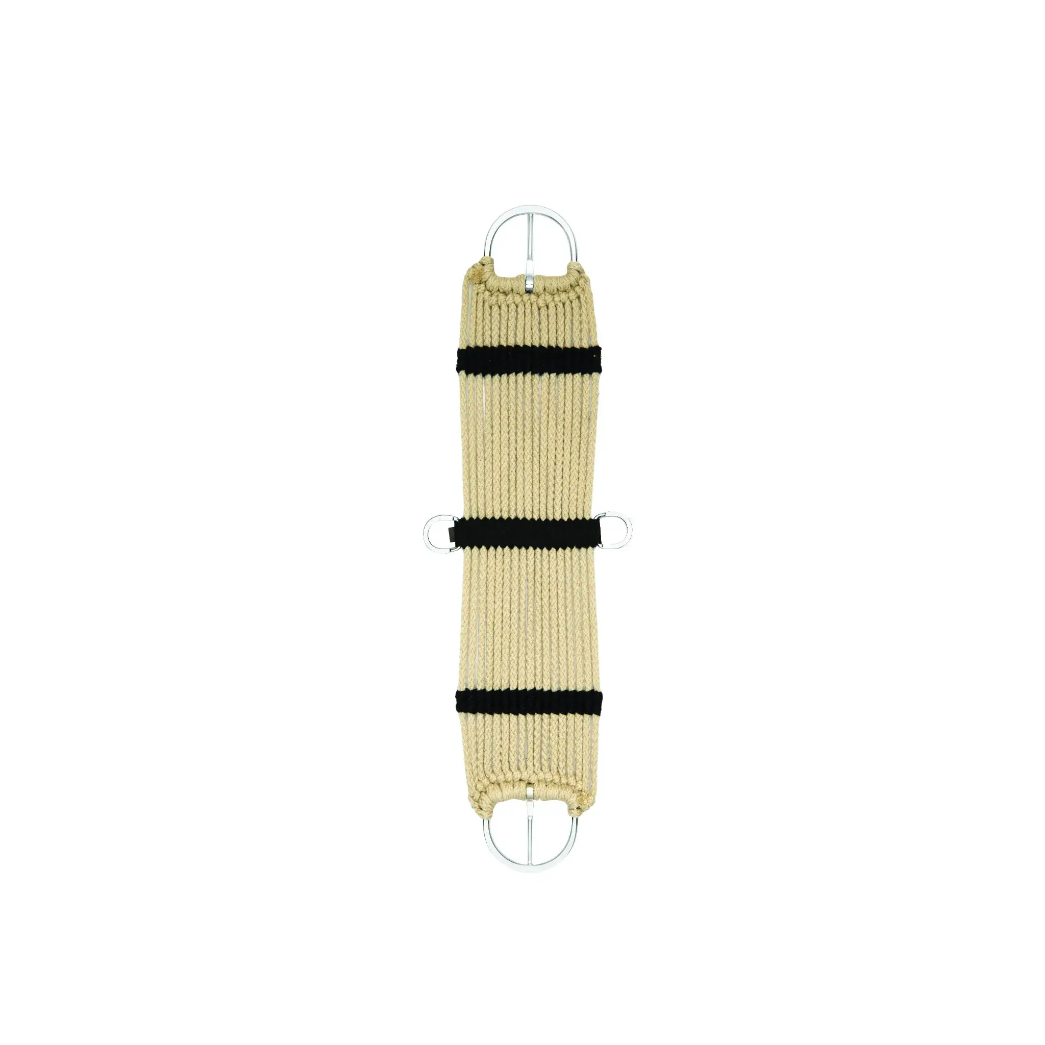 Weaver Leather Rayon 17 Strand Western Horse Cinch - Breathable Anti-Slip Saddle Girth with Flat Buckle, Tan/Black 24"