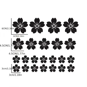 Y-3018 Cherry Blossom Graphic Car Sticker, Decorative Modeling Decorative Hood, Doors, Windows, etc. Vinyl Car Decal Suitable, Car Vehicle Decoration