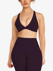 1 piece of TKITK seamless nylon sports bra lightweight and suitable for cycling and outdoor yoga activities Seamless Lightweight Workout Gym Sports Bra