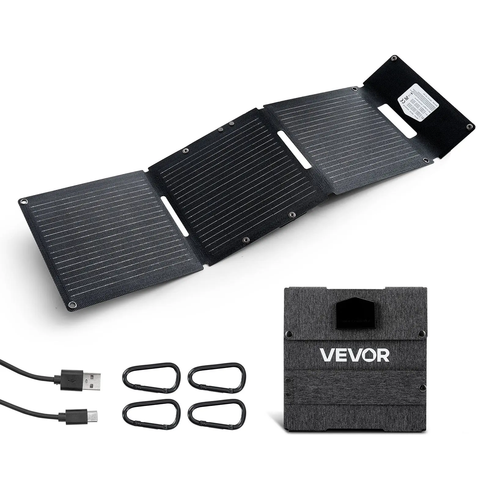 【Summerfinds】VEVOR 30W Foldable Solar Panel Charger16BB N-Type Monocrystalline (24% Efficiency)Ultra-Light Portable Outdoor Gadgets with USB-AUSB-A (QC3.0) & Type-C Ports for CampingBackpacking, Solar-Powered Solar Panels