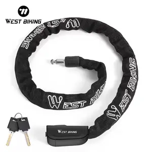 WEST BIKING Bicycle Lock with Key, Anti-theft Bicycle Lock, Security Outdoor Bike Chain Lock, Cycling Equipment for Electric Motorcycle Bicycle