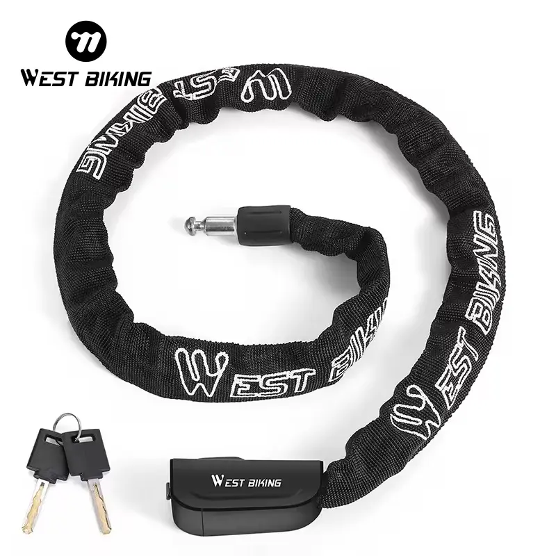 WEST BIKING Bicycle Lock with Key, Anti-theft Bicycle Lock, Security Outdoor Bike Chain Lock, Cycling Equipment for Electric Motorcycle Bicycle, Bike Accessories, Bike Gear