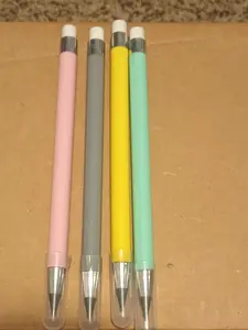 Pencil with pen wrap