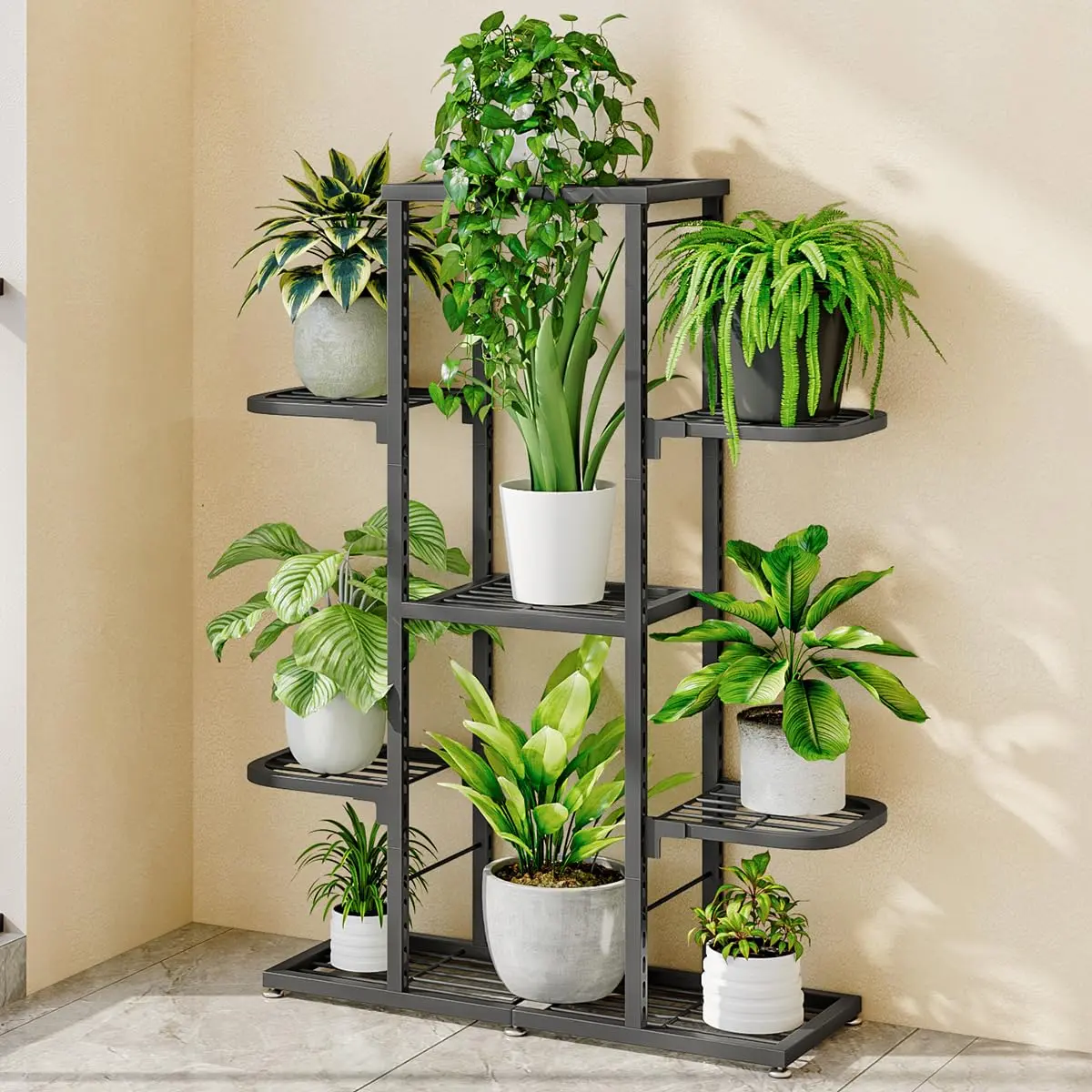 GARVEE 5-Tier/7-Tier Heavy-Duty Metal Plant Stand, Anti-Rust Waterproof Tall Plant Shelf, 240 lbs Capacity Easy-to-Assemble Durable and Sturdy Flower Rack for Living Room, Office