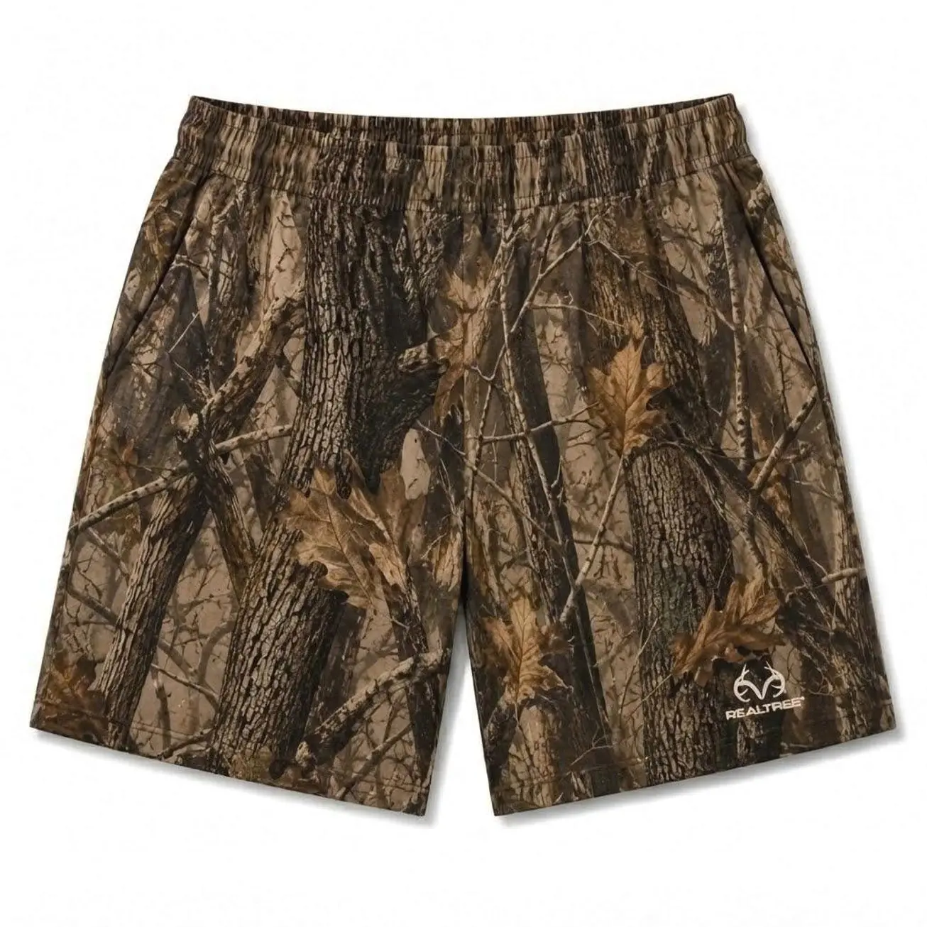 Realtree Men's Woodland Camo Performance Shorts – Lightweight Quick Dry Hunting Shorts for Fishing & Hiking