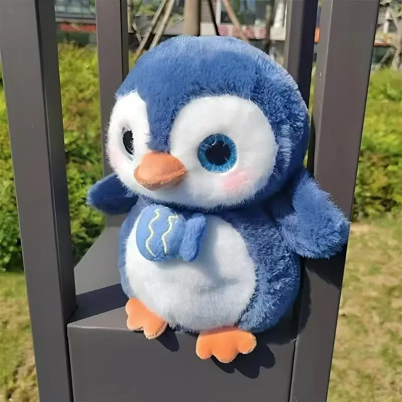 21cm Kawaii Blue Penguin Plush Toy Cute Fat Penguin Stuffed Animal Sleeping Companion Doll Home Decor Children's Easter Birthday Gift