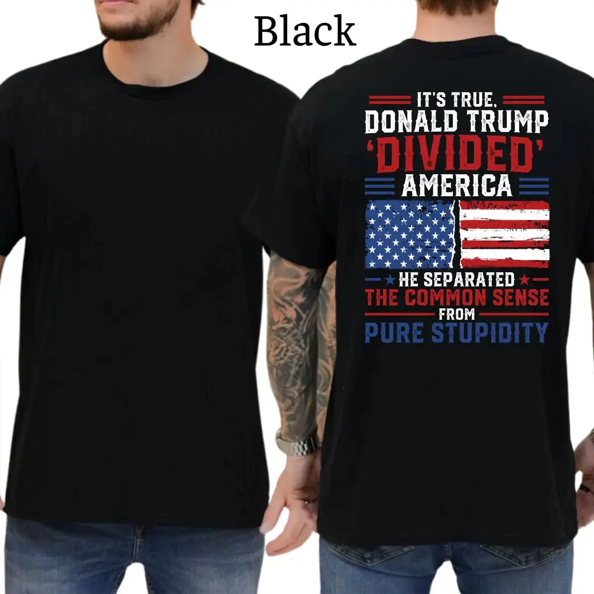 Separated The Common Sense From Pure Stupidity TShirt Sweatshirt Hoodie, Patriot Mens Shirts Funny, Conservative Political Graphics Tee, Political Graphics Shirt, Men's Gifts, Casual Menswear, For Men, Unisex Sweater Pullover Tee