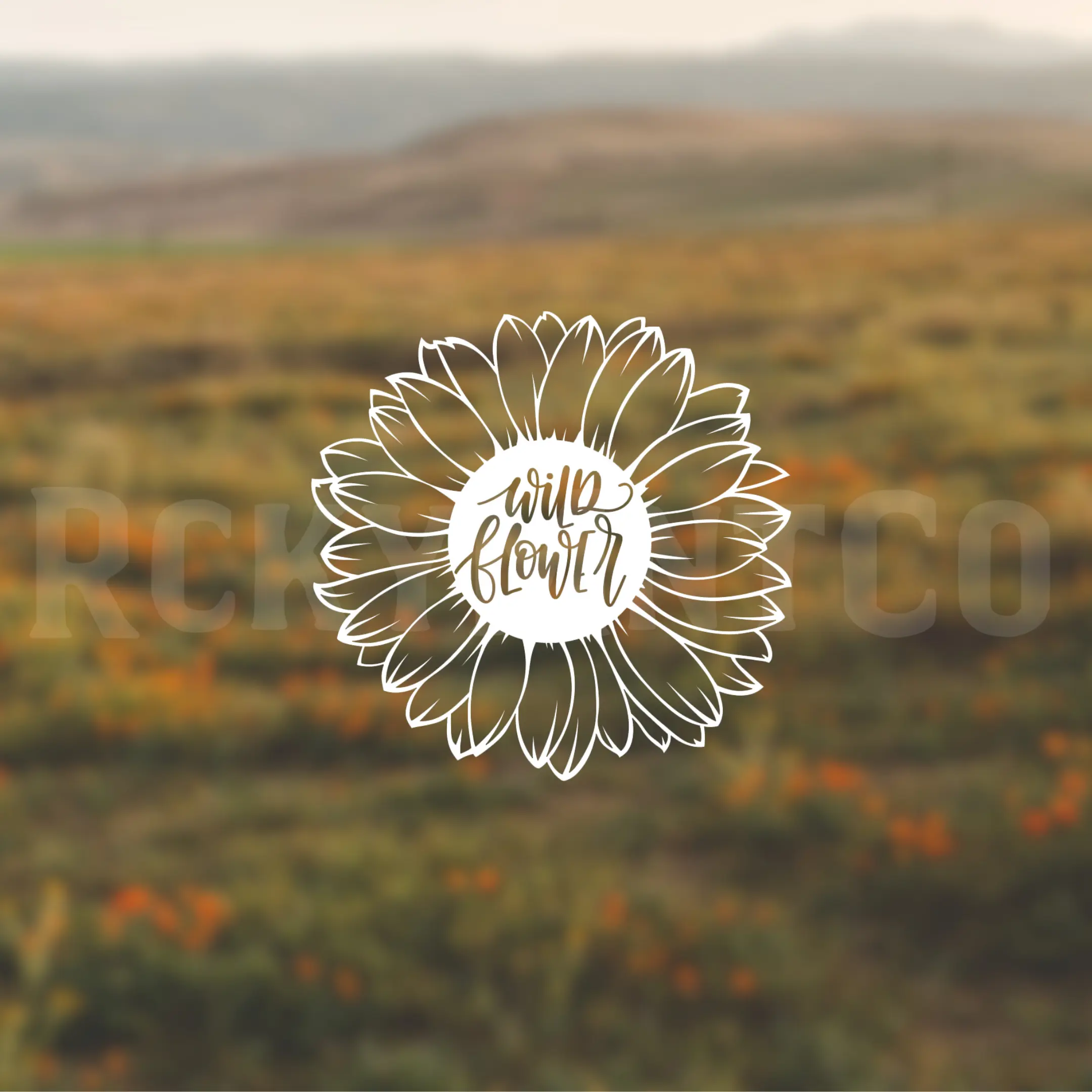 Wildflower Decal, Cute Car Decal, Adhesive Vinyl, Bumper Sticker, Floral Sticker, Waterproof