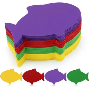 48 Pcs 6 Inch Large Colorful Foam Fish Cutouts, Fish Shapes Foam Die Cut for Teachers DIY Crafts, Ideal for Classroom Bulletin Board Back to School Office Chalkboard Wall Decor
