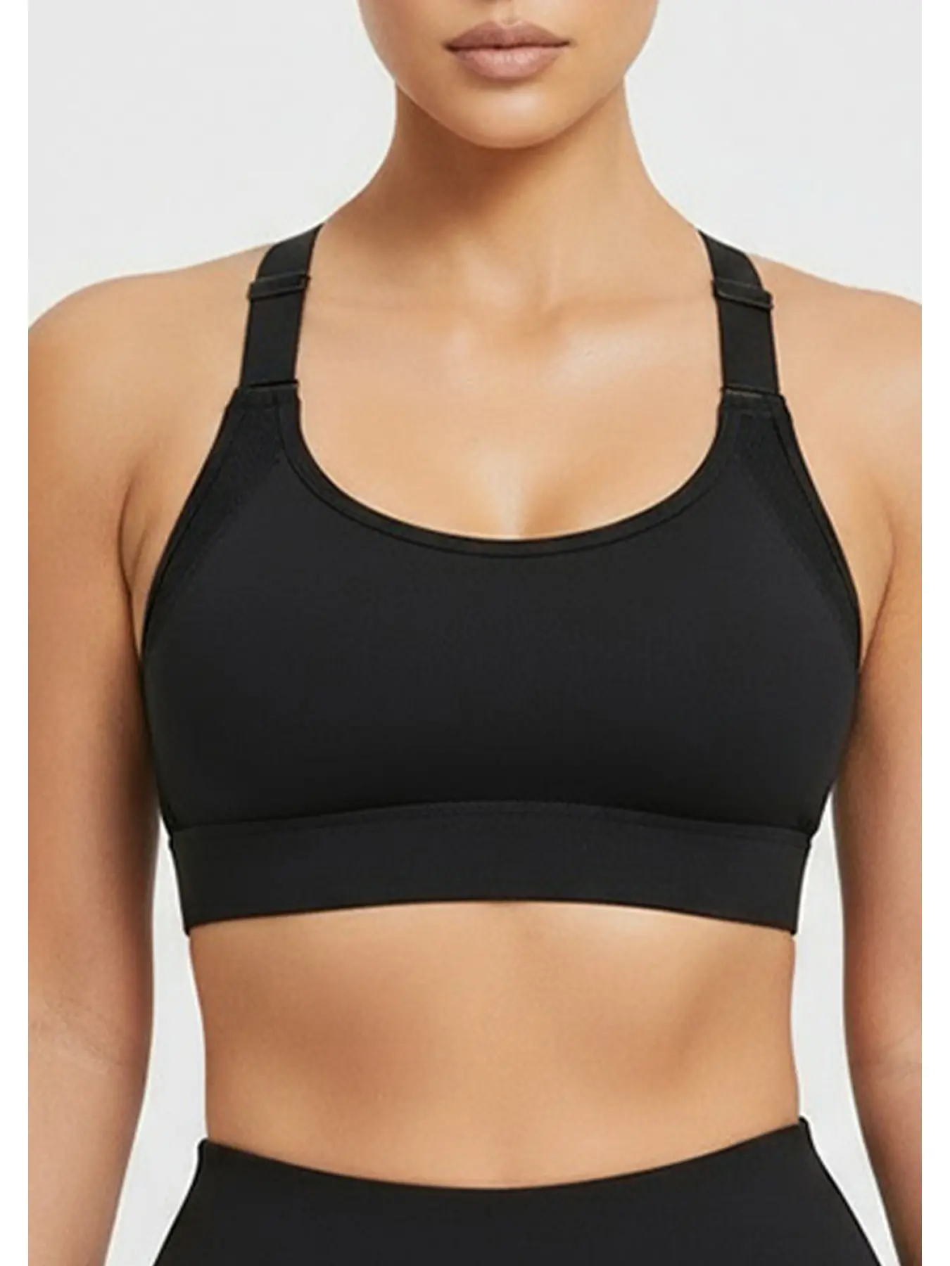 Women's High Support High Impact Cross Back Sports Bra with Adjustable Pads, Breathable Quick Dry Racerback Running Bra for Gym Yoga Workout, Supportive Gym Bra, Workout Bras