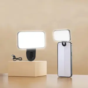 Portable Clip-on Fill Light, Mini Adjustable Light with Clip, Portable Fill Light for Phone, Camera, Laptop, Selfie Panel Light, USB Rechargeable Fill Light for Photography, Selfie