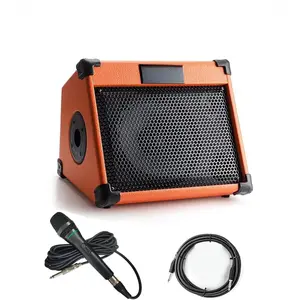 Acoustic Guitar Amplifier, 20 Watt  Amp for Guitar Acoustic with Reverb Chorus Effect, 3 Band EQ(Including Microphone and Audio )