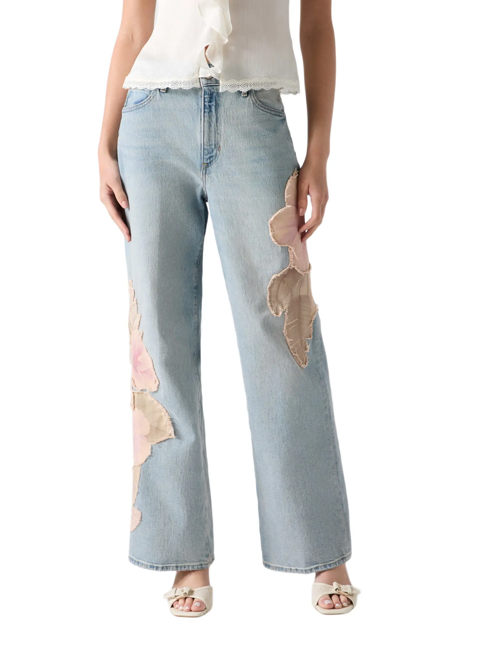 GUESS Female Flowers wide-leg jeans