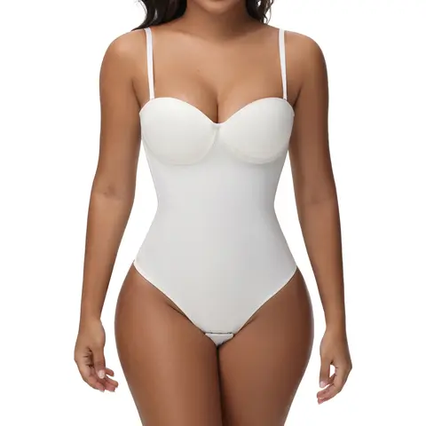 SHAPSHE Strapless Shapewear Corset Bodysuit for Women Thong Shapewear Going Out Outfits with Adjustable Straps & Built-in C Steel Bones