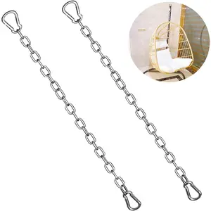 2PCS 23" Hammock Hanging Chains with 4 Carabiners Hanging Hardware for Indoor Outdoor Porch Swing Hammock Chair Punching Bags Playground