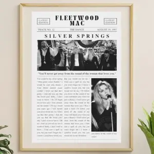 Fleetwood Mac Silver Springs Poster, Fleetwood Mac Rumours Birthday Card, Pop Culture Card, Music, Rockstar Birthday Card, Rock Idol, Cards for Dad, Stevie Nicks, Fleetwood Mac Poster, Fleetwood Mac Wall Art