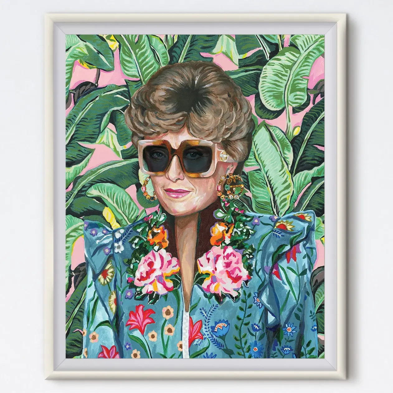 The Golden Girls Blanche Devereaux With Sun Glasses Poster Unframed | Rue McClanahan Art Print | Blanche Golden Girls Thug Life Characters Poster