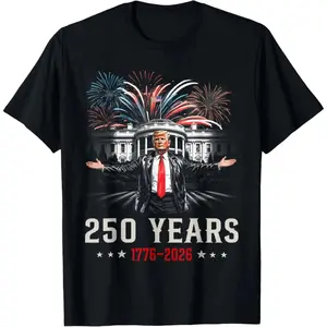 180 Years America Trump Anniversary 180th Independence Day Oversized Humorous Summer T-Shirt for Men Male Clothing Summer Fits Men's Humorous Tshirt