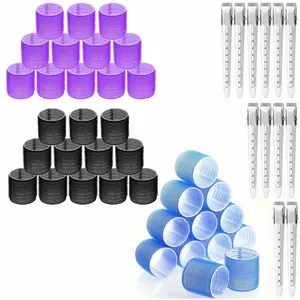 12 Pack Large Hair Rollers with 12 Clips Bangs Curling Iron for Long Thick Hair Beauty & Personal Care