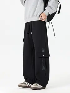 Men's Plus Size Winter Fleece Lined Warm Elastic Fashion Work Pants, Comfortable Stretchy Casual Trousers for Cold Weather, Casual Streetwear Trousers