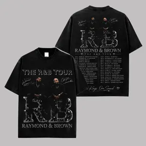 Raymond & Brown The R&B Tour Shirt, Premium Acid Washed Cotton T-Shirt, Raymond & Brown Fan Merch, Vintage R&B Music Concert Tee, Oversized Streetwear Graphic Shirt, Soul Music Lovers Gift, Black Unisex Tee