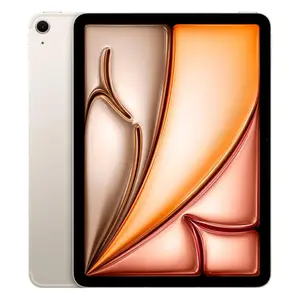 Refurbished Apple iPad Air 11-inch Wi-Fi + Cellular 128GB Starlight 2024 with M2 Chip & Tablet Charger Accessory | (Eco-Friendly Condition)