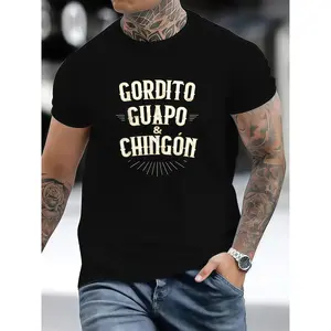 Summer t Shirts Chubby, Handsome and Awesome - Funny Mexican T-Shirt Cotton Menswear Top Crew Neck Graphic Womenswear Streetwear Tshirt Stylish Sleeves Tee