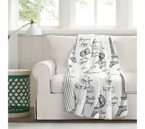 Lush Decor Paris Bonjour Cotton Throw Single 50X60