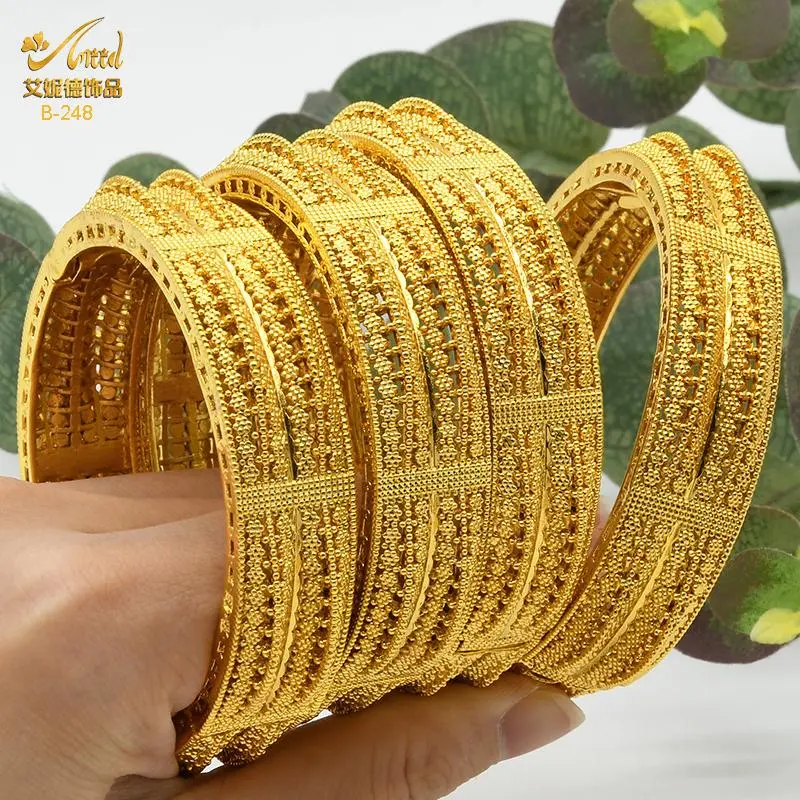 ANIID African Jewelry Bangles Bracelet Hawaiian Arabic Indian Luxury Dubai Bangles Nigerian Bridal Wedding Party Gifts Wholesale