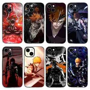 Anime B-BLEACH K-Kurosaki I-Ichigo Phone Cases for IPhone 17 Promax Pro Air 16 Plus 15 14 13 12 11 Classic Black Soft Shell Shockproof Protective Cover Perfect Christmas Halloween Birthday Gift