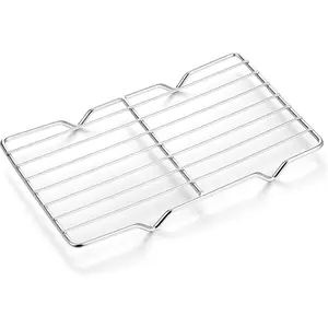 Roasting Rack Stainless Steel Wire Rack for Baking Sheet 5.3 x 8.46 Inch Heavy Duty Wire Grate Oven Grill Rack Oven Rack Cooling Rack Baking Rack with 4  Rectangle Wire Cooking Racks for Meat