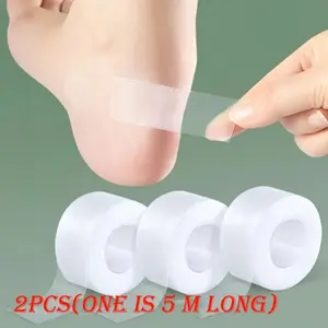 YITAP Silicone Gel Molex Tape, 2 Rolls of 5-Meter Rolls, Transparent Foot and Toenail Protective Patch, Suitable for Feet, Fingers, and Toes, Good Flexibility, Reusable, Ideal for Travel, Elastic Athletic Tape, Sports Tape