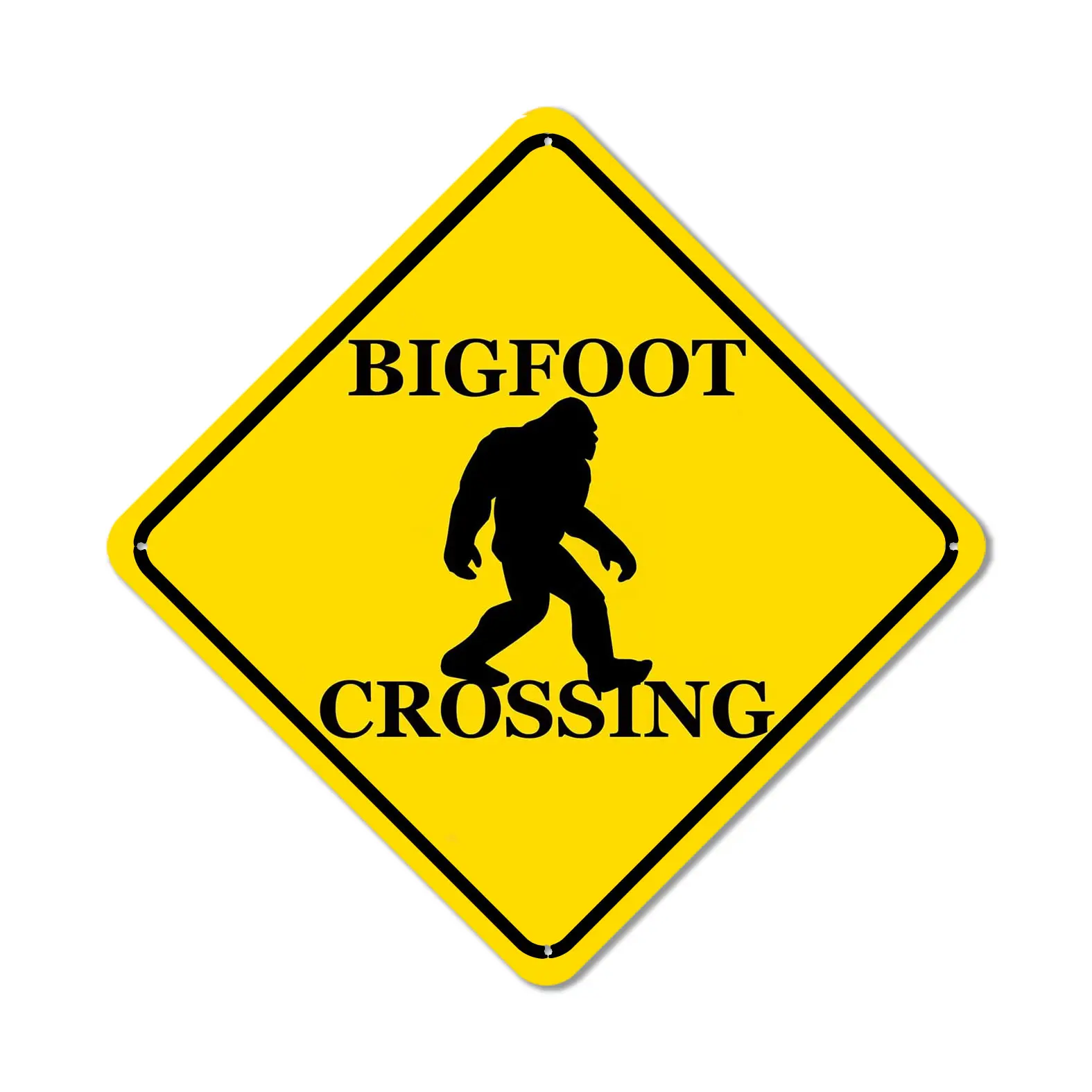 Funny Metal Warning Bigfoot Crossing XING Sign Wall Decor Man Cave Bar Sasquatch outdoor/indoor sign, 8x8 inch street road sign