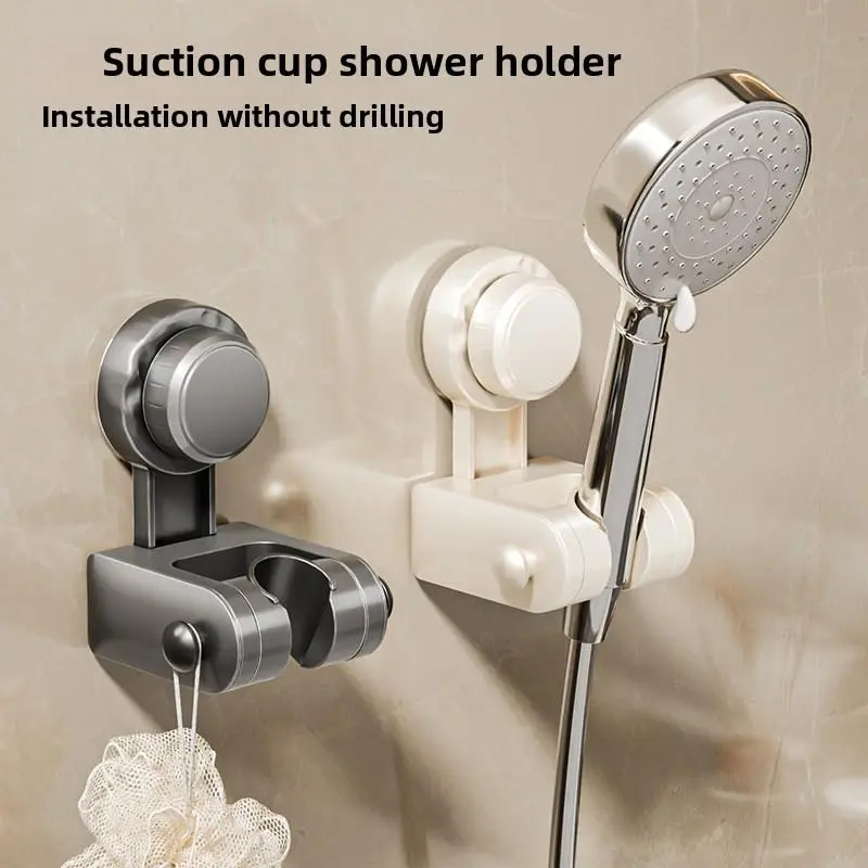 Suction Cup Shower Holder, No-drill Bathroom Shower Rack, Wall-mounted Shower Head Bracket