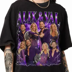 Alix and Val DWTS Bootleg Shirt For Couple, DWTS Alix Earle & Val Chmerkovskiy Homage Shirt, Funny Couple Tee, TV Show Merch