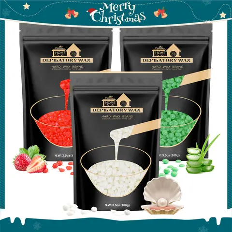 Lifestance 300g Hard Wax Beads Multi-Pack - 3 Kinds of Exquisite Scents, Chamomile-Infused Colored Beads for Warmers, Waxing Supplies, Home Depilatory Use on Face & Legs