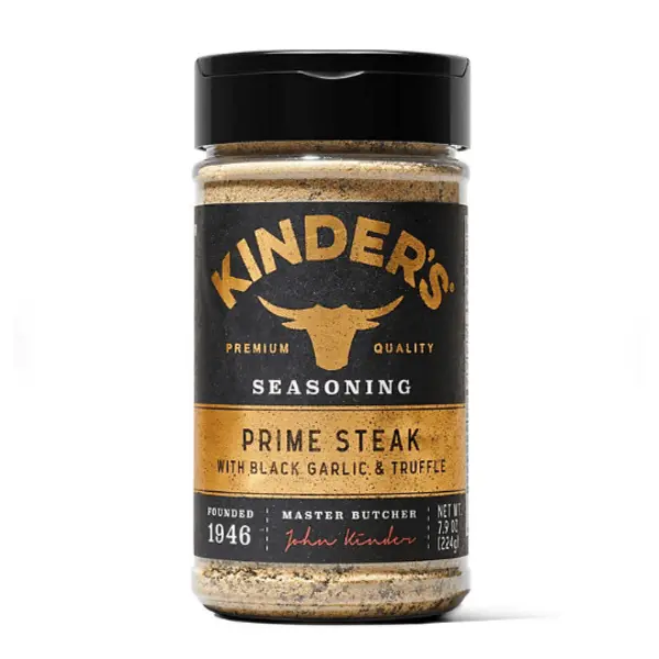Kinder's Prime Steak 7.9 oz with Black Garlic and Truffle Seasoning - Authentic Flavor Profile Spice Salt