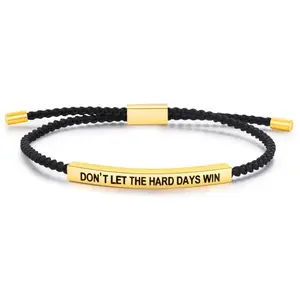 Dont Let The Hard Days Win/Remember Tube Bracelet Adjustable Hand Bradied Wrap Inspirational Bracelet for Women Men To My Daughter/Best Friend Inspirational Jewelry