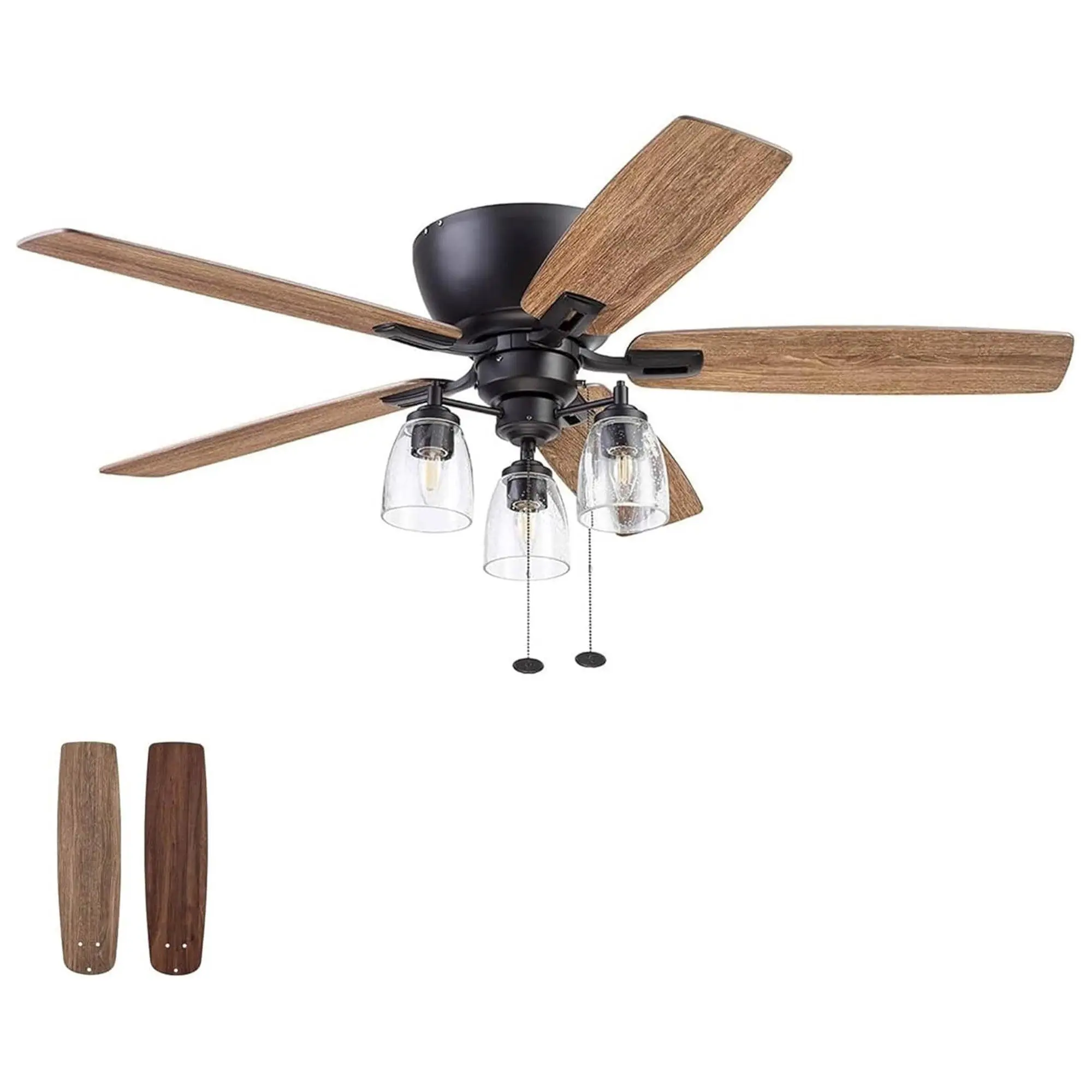 Prominence Home Arthur 52 Inch Flush Mount LED Ceiling Fan with Light, Bronze