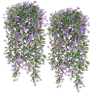 4 count Artificial   Fern Vine, Faux Plastic   Ivy Vine Greenery Garland with  Flower, Outdoor Indoor Decorations for Living Room Balcony Garden Wall  Decor